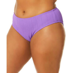 Salt + Cove Popcorn Ribbed Mid-Rise Bikini Bottoms Purple NWT Plus Size 2X